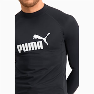 PUMA Swim Men's Long Sleeve Rash Guard, black