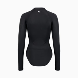 PUMA Swim Women's Long Sleeve Surf Suit, black