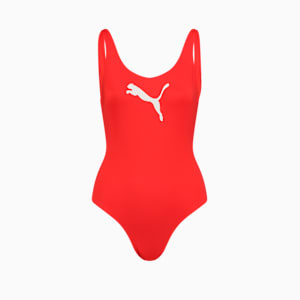 PUMA Swim Women's 1 Piece Swimsuit, red, extralarge-GBR