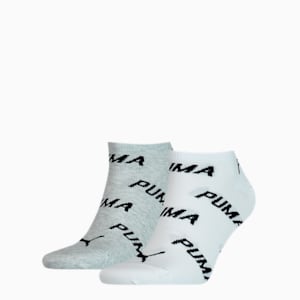 PUMA Unisex BWT Sneaker Socks 2 Pack, white / grey / black
