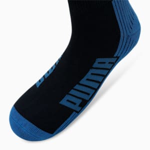 Logo Cushioned Quarter Socks Pack of 2, Navy/ Grey/ Strong Blue, extralarge-IND