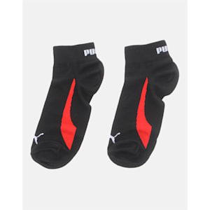 PUMA Unisex Quarter Socks Pack of 3, Black/White/Red
