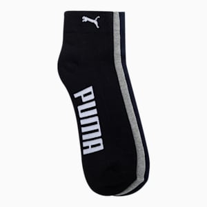 PUMA Half Terry Ankle Length Socks Pack of 3, Navy/ Grey/ Black