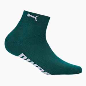 PUMA Half Terry Ankle Length Socks Pack of 3, Varsity Green- Deep Aqua- Tangerine