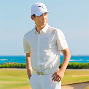 メンズ ゴルフ EGW 2WAY ストレッチ 半袖 ポロシャツ, Bright White