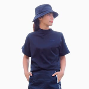 ウィメンズ ゴルフ EGWデザイン 半袖 モックネック Tシャツ, PUMA BLACK