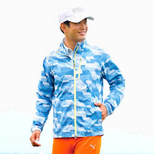 メンズ ゴルフ PUMA 3D グラフィック ウィンドジャケット, BRIGHT COBALT