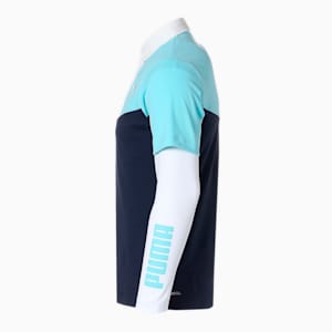 DRYCELL メンズ ゴルフ カラーブロック インナーセット 半袖 ポロ, ANGEL BLUE/BRIGHT WHITE