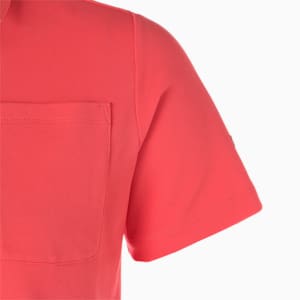 DRYCELL メンズ ゴルフ カラー プーマ ロゴ 半袖 ポロシャツ, HOT CORAL, extralarge-JPN