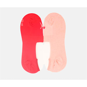 PUMA Footie Women's Socks Pack of 2, Peach/ Coral