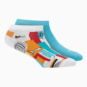PUMA INTL Graphic Unisex Sneaker Socks Pack of 2, Puma Black