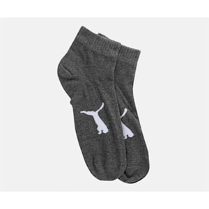 PUMA Women's Quarter Socks - Pack of 2, Dark Grey Heather- White