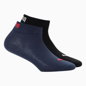 Plain Quarter Socks Pack of 2, Peacoat/Black, extralarge-IND