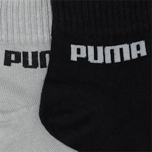 PUMA Unisex Plain Quarter Socks Pack of 2, Quarry/Black