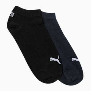 PUMA Unisex Plain Sneaker Socks Pack of 2, Black/ Navy