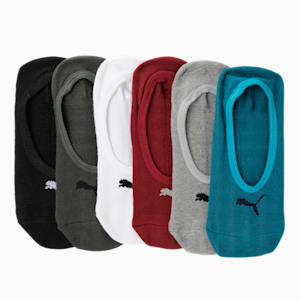 PUMA Footie Unisex Socks Pack of 6, white/black/olive/petrol/pom