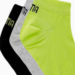 PUMA Unisex Sneaker Socks Pack of 3, lime punch