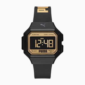 Reloj PUMA Mini Remix LCD de poliuretano negro, Black