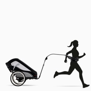 Cochecito simple PUMA x CYBEX ZENO, Negro - Rojo, extragrande