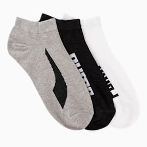 PUMA Lifestyle Unisex Sneaker Socks Pack of 3, white / Medium Grey Heather / black, extralarge-IND