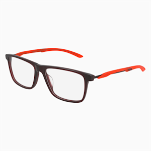 PUMA Squared Optical Men's Glasses, BURGUNDY-GREY-TRANSPARENT, extralarge-IND