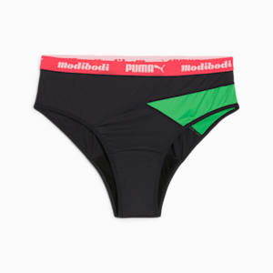 Bragas PUMA x Modibodi Active Hi Cut, Black-Green, extralarge