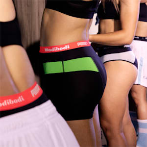 Boyshort largo PUMA X Modibodi Active, Black-Green, extralarge