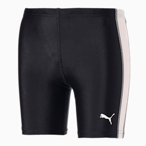キッズ 水着 ミッドレングス スイムパンツ 120-160cm, black / white