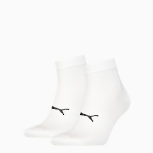 PUMA Sport Unisex Light Quarter Socks 2 Pack, white