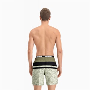 PUMA Swim Heritage Stripe Men's Mid-Length Shorts, Forest