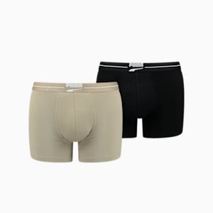 PUMA Men's Gentle Retro Boxer 2 Pack, beige combo