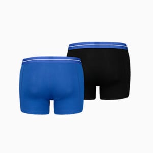 PUMA Men's Gentle Retro Boxer 2 Pack, blue / black