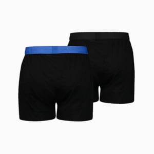 PUMA Men's Loose Fit Jersey Boxer 2 Pack, black / blue