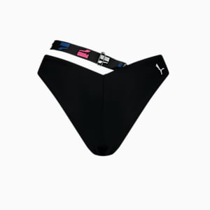 PUMA Swim Women's V-Shape Bikini Bottom, black combo