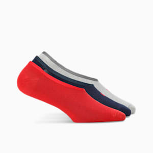 PUMA Footie Unisex Socks Pack of 3, blue / red / grey, extralarge-IND