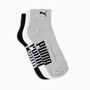 Half Terry Ankle-Length Socks Pack of 3, white/black/grey, extralarge-IND