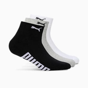 Half Terry Ankle-Length Socks Pack of 3, white/black/grey, extralarge-IND