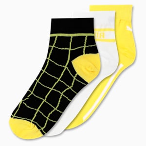 Sports Quarter Socks Pack of 3, Lemon Meringue/White/Black, extralarge-IND