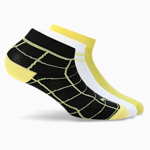 Sports Quarter Socks Pack of 3, Lemon Meringue/White/Black, extralarge-IND