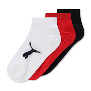 Sneaker Socks Pack of 3, Black/White/High Risk Red, extralarge-IND