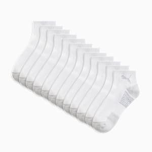 Women's Half-Terry Quarter Length Crew Socks (6 Pairs), WHITE / GREY, extralarge