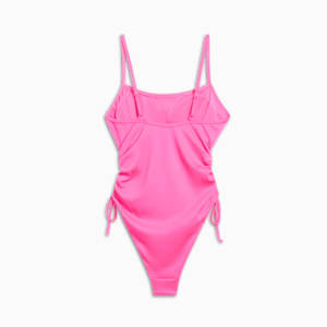 Women's One-Piece Ruched Swim Suit, BRIGHT PINK, extralarge