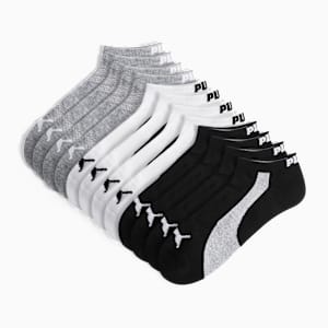 PUMA Men's Half-Terry Low Socks (6 Pairs), BLACK COMBO, extralarge