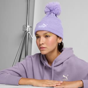 Ribbed Pom Pom Beanie, LILAC CHIFFON, extralarge