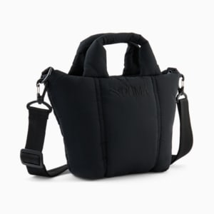 Mini bolsa tote de compras Puffer PUMA, BLACK TRADITIONAL, extralarge