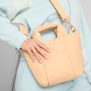 PUMA Puffer Mini Tote Bag, LIGHT BEIGE, extralarge