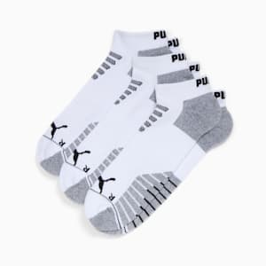 Men's Half-Terry Low Cut Socks (3 Pairs), WHITE / BLACK, extralarge