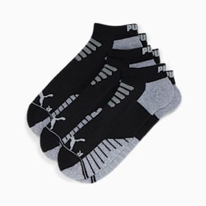 Men's Half-Terry Low Cut Socks (3 Pairs), BLACK / GREY, extralarge