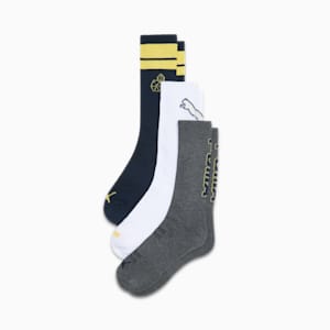 Men's Half-Terry Crew Length Socks (3 Pairs), NAVY COMBO, extralarge