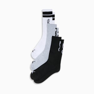 Men's Half-Terry Crew Lenght Socks (3 Pairs), WHITE / BLACK, extralarge